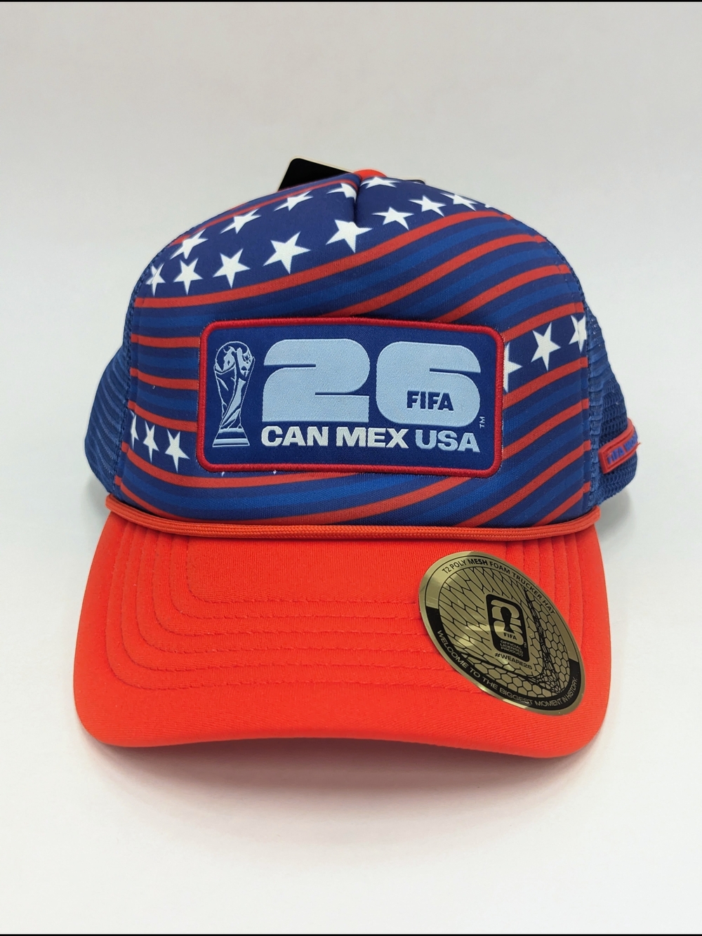 FIFA World Cup 2026 USA Official Foam Trucker Snapback Hat Cap CAN MEX USA NWT